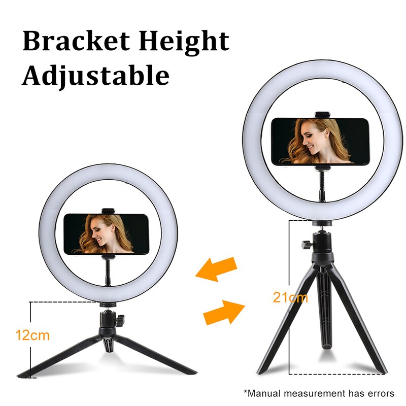 6in/10in Ringlight Dimmbare Luces LED Selfie Video Foto Make-Up Licht Ring Mit Stativ Für Kamera Foto Fotografie lampe