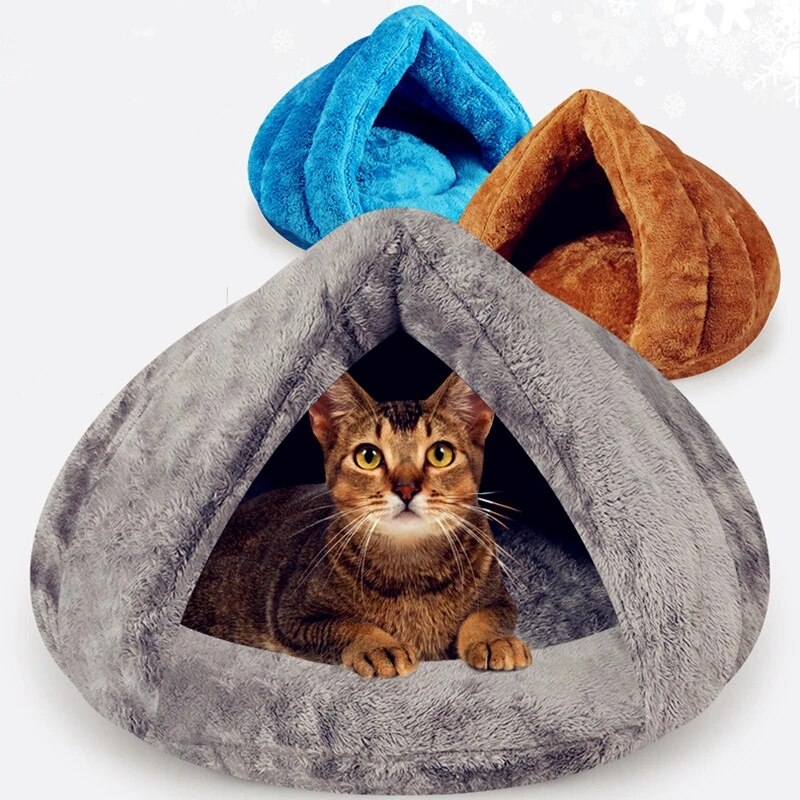 Pet Bed Soft Warm Nest Kennel Sleeping Bag Mat Pad Tent for Cat Dog Cave House Washable Plush Deep Sleep Cat Litter Mat