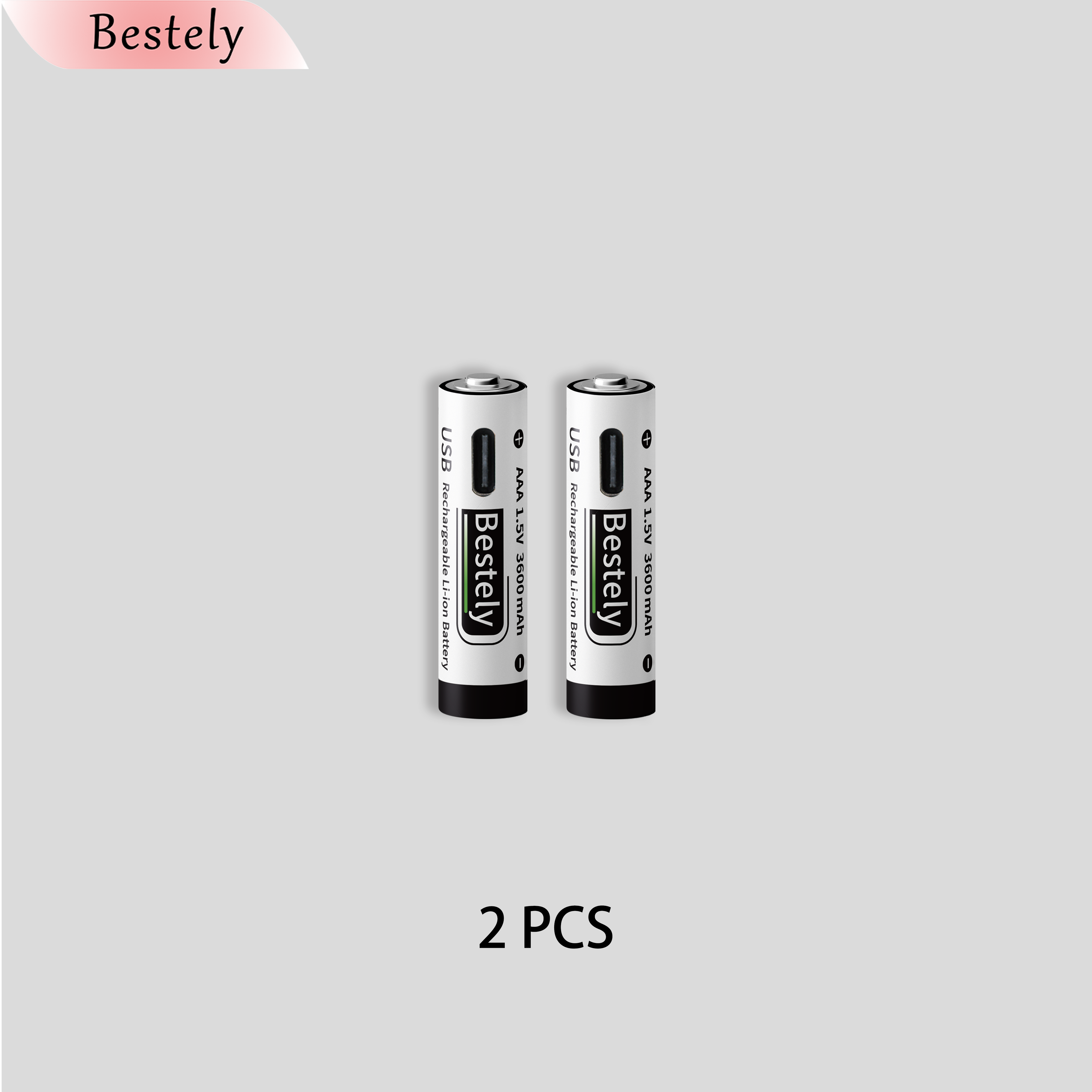 USB-C 1.5v AAA 3600mAh Rechargeable Lithium ion Battery,Rechargeable AAA Li-ion Type-C Battery,2000 times cycle with Cable: PURPLE