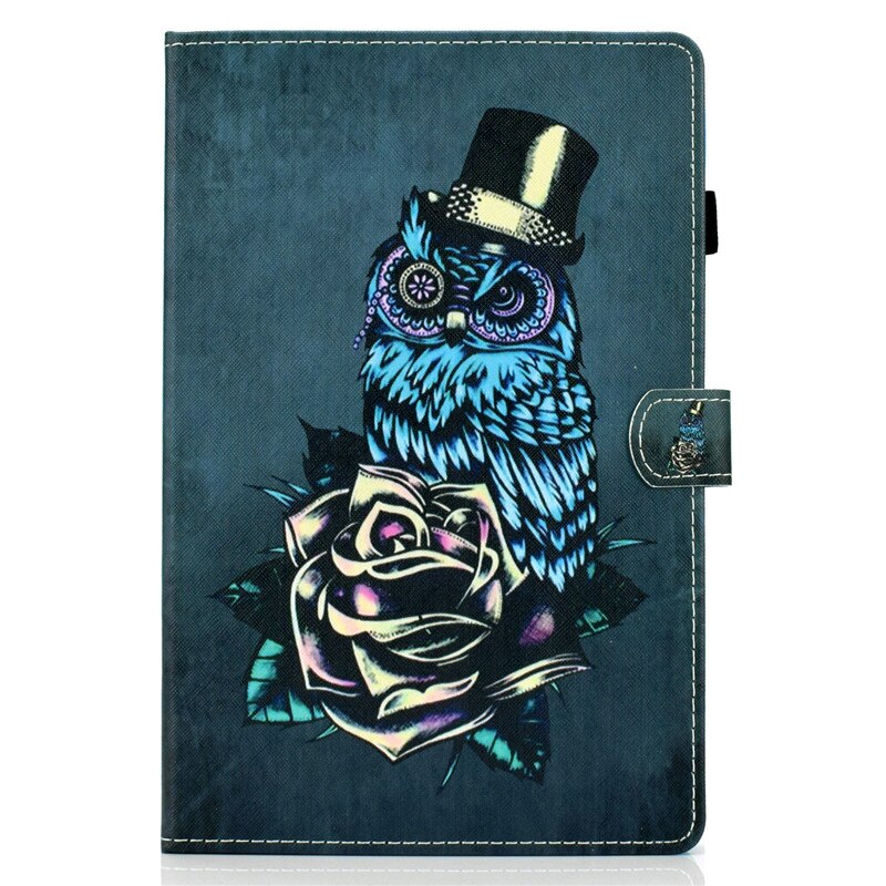 For Samsung Galaxy Tab E 9.6 inch SM T560 Case Monkey Cat Painted Tablet for Funda Samsung Galaxy Tab E T561 Cover Kids SM-T560: rose owl