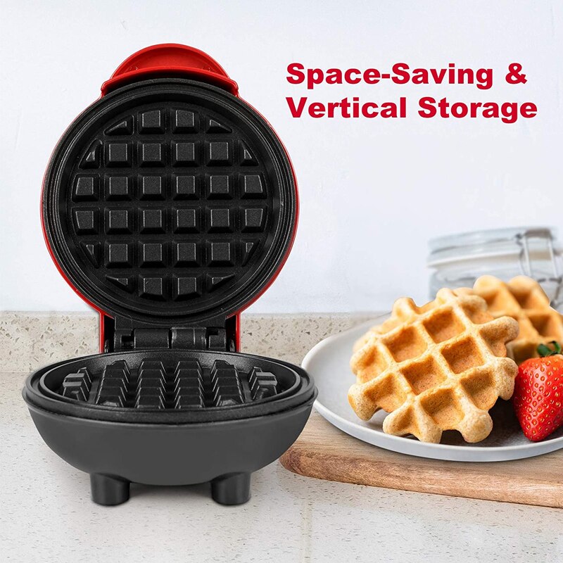 Mini Waffle Maker Portable Non-stick Pan Round Waffle Grill Machine Can Make Single Waffle, Hash Brown, Panini, Biscuit
