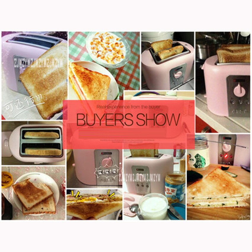 HT-50 Home Use 2 Silces Bread Automatic Toaster Maker Machine Breakfast 730W with grill 5-speed heating to send dust cover