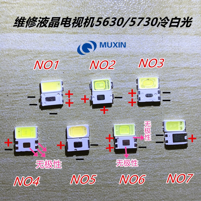 Samsung Seúl lextar 5630 uni 5730 3V 0,5 W 1W luz LED SMD LED blanco frío 50 UDS-100