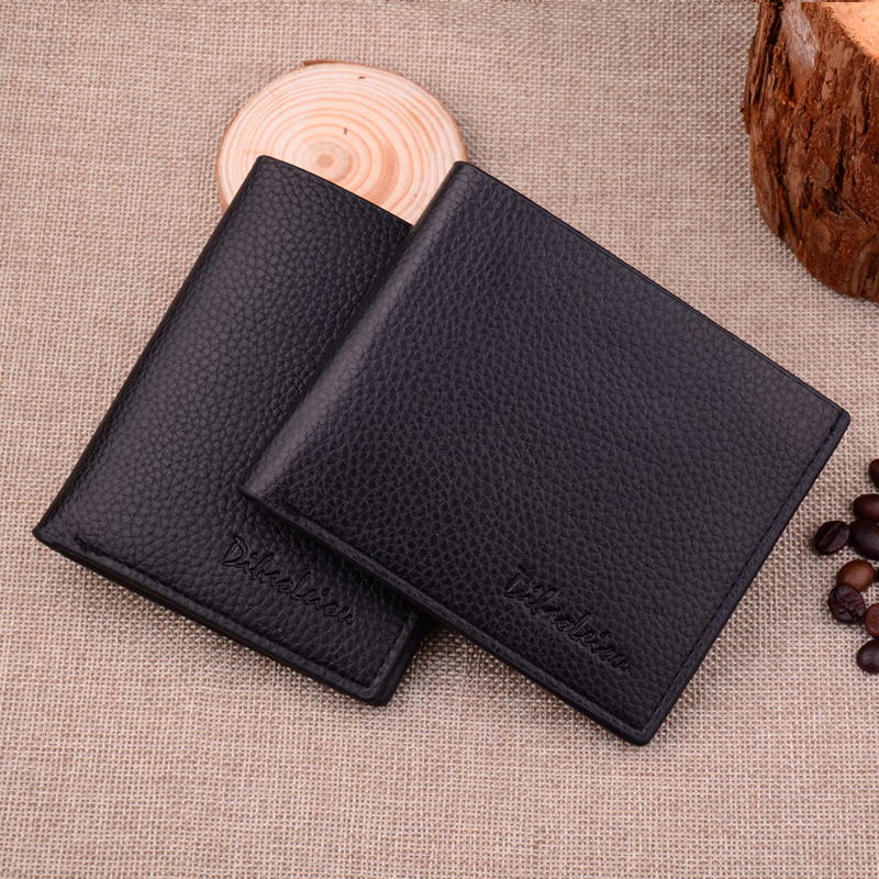 DEABOLAR mannen Business Korte Zachte PU Lederen Portemonnee Mannelijke Dunne Verticale Portefeuilles Kaarthouder Portemonnee voor Man