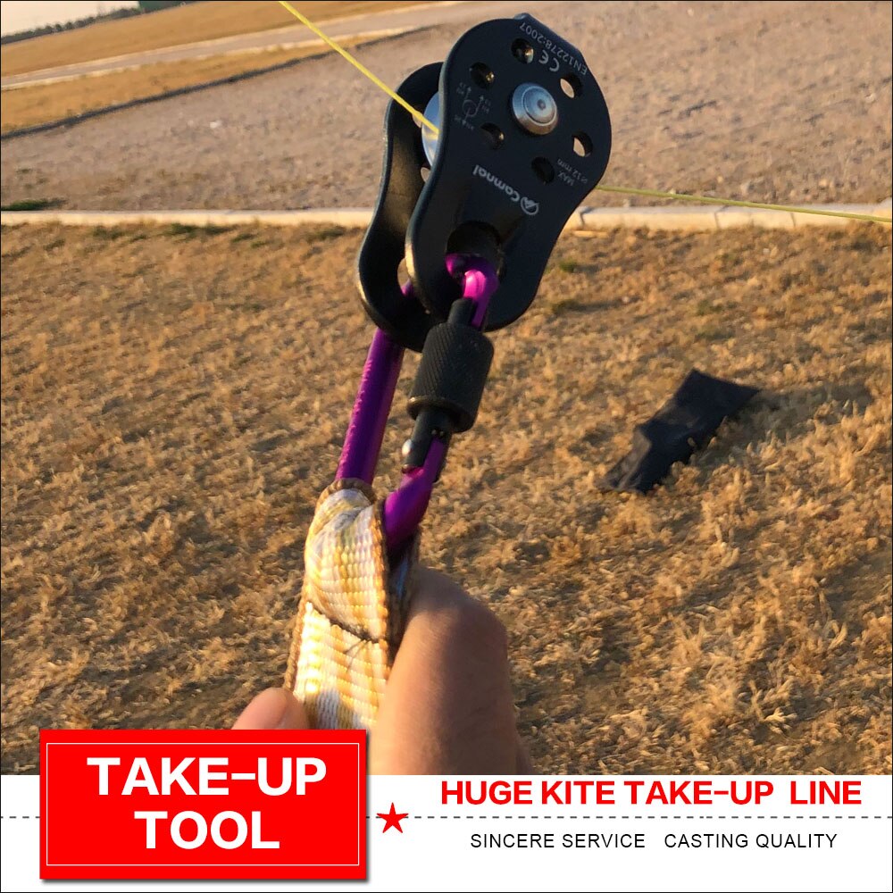 Huge kite take-up line
