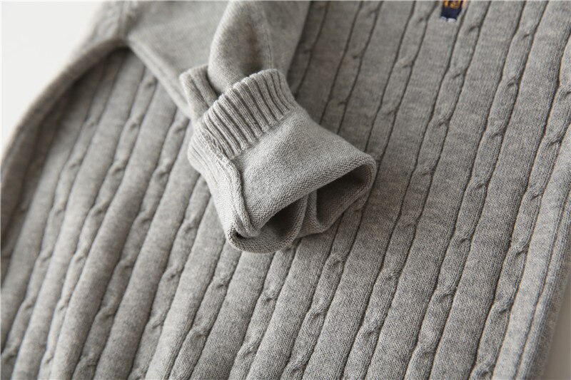 Kid Baby Boy Autumn Winter Turtleneck Pullover Sweater Top, Long-Sleeve Casual Twisted Knitting Elastic Cuff Blouse 3-7Y