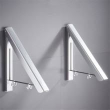 Aluminum Wall Mounted Solid Double Clothes Drying Hanger Foldable Laundry Drying Rack Bathroom Balcony Clothes Hanger Anti-Rust