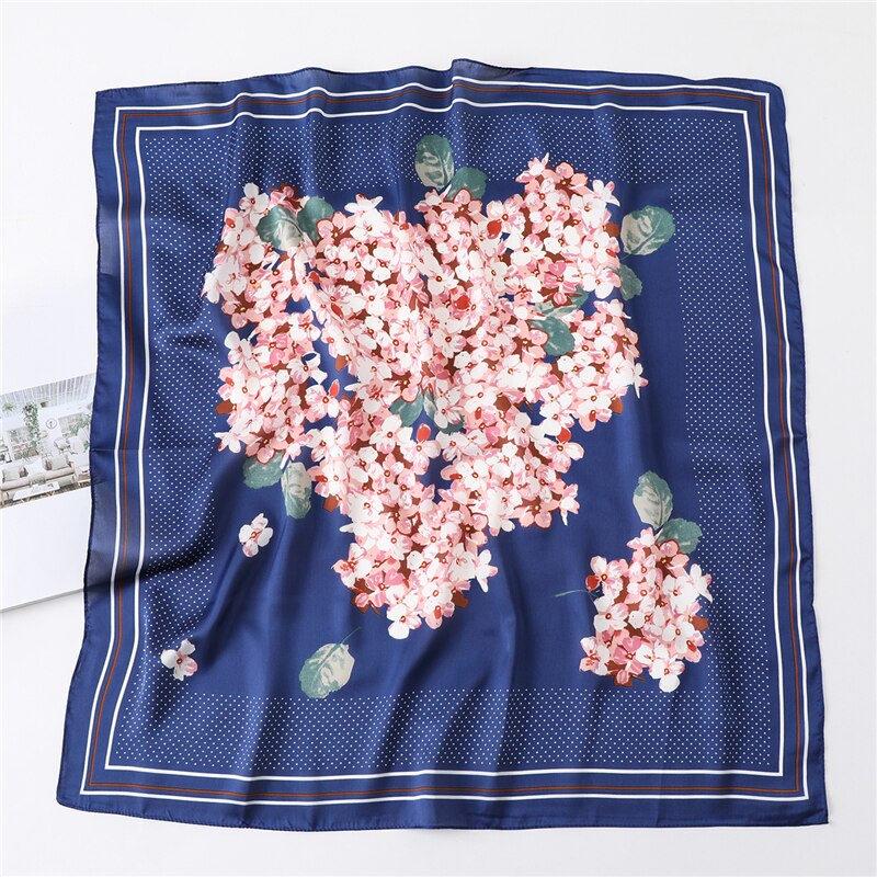 Zomer zijden haarbanden voor dames, sjaals met bloemenprint, foulards, hoofddoeken, bandana's en stropdassen: Fj290-3