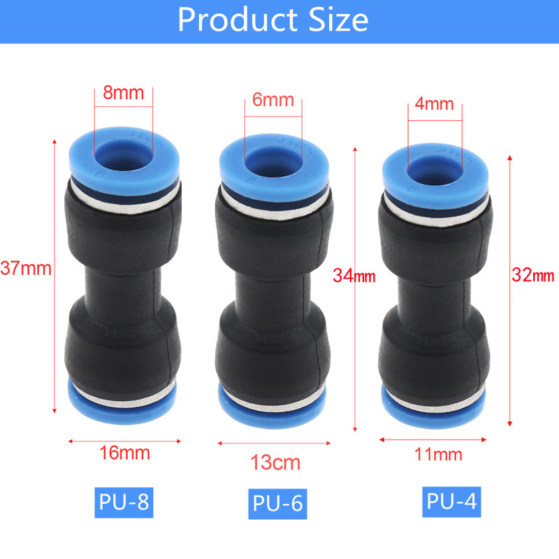 Conector de tubo neumático, accesorios rápidos de aire, acoplador de manguera de empuje de agua, 10 piezas, 4mm, 6mm, 8mm, 12mm, 14mm