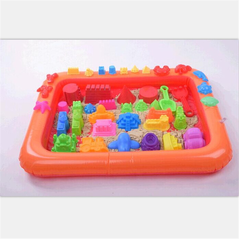 Multifunctionele Opblaasbare Zand Lade Plastic Mobiele Tafel Voor Kinderen Kids Indoor Spelen Zand Klei Kleur Modder Speelgoed Accessoires