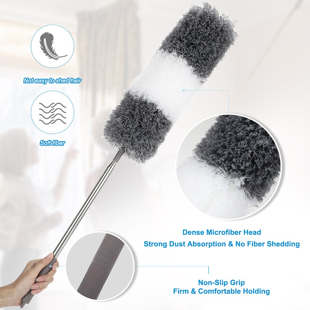 Microfiber Telescoping Duster Extendable Adjustable Washable Dust Trap Dusters Telescopic Bar Tools Cleaning Interior Ceilings