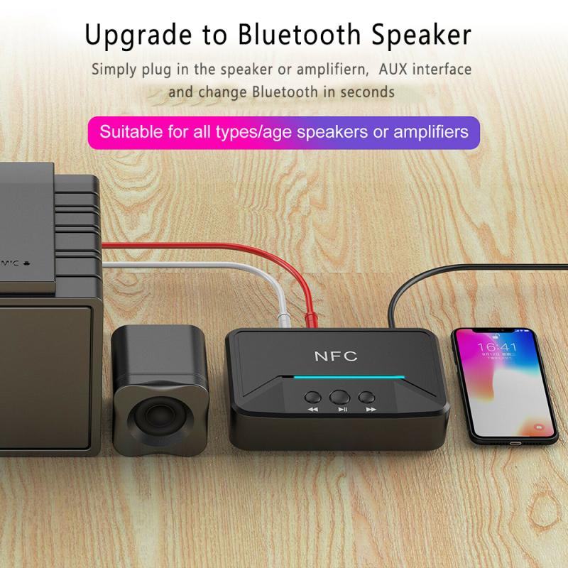 Wireless Bluetooth 5.0 Receiver RCA AptX LL NFC 3.5mm Jack Aux USB HiFi Stereo Audio Adapter Dongle For Car Speaker A2DP/AVRCP