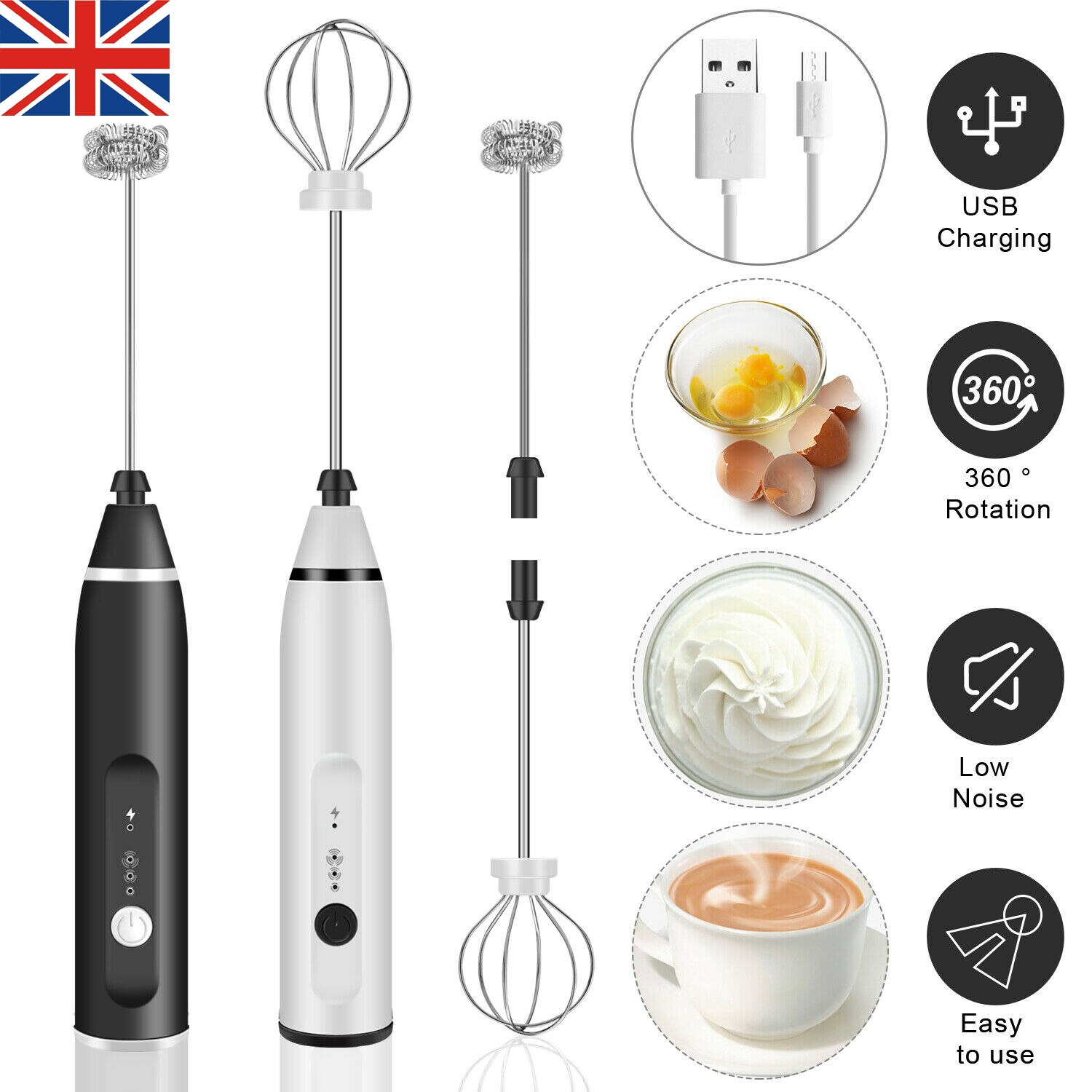 Electric Milk Frother Egg Foam Coffee Maker For Milk Cappuccino Whisk Tools Practical Kitchen Baking Tool For Coffee Chocolate