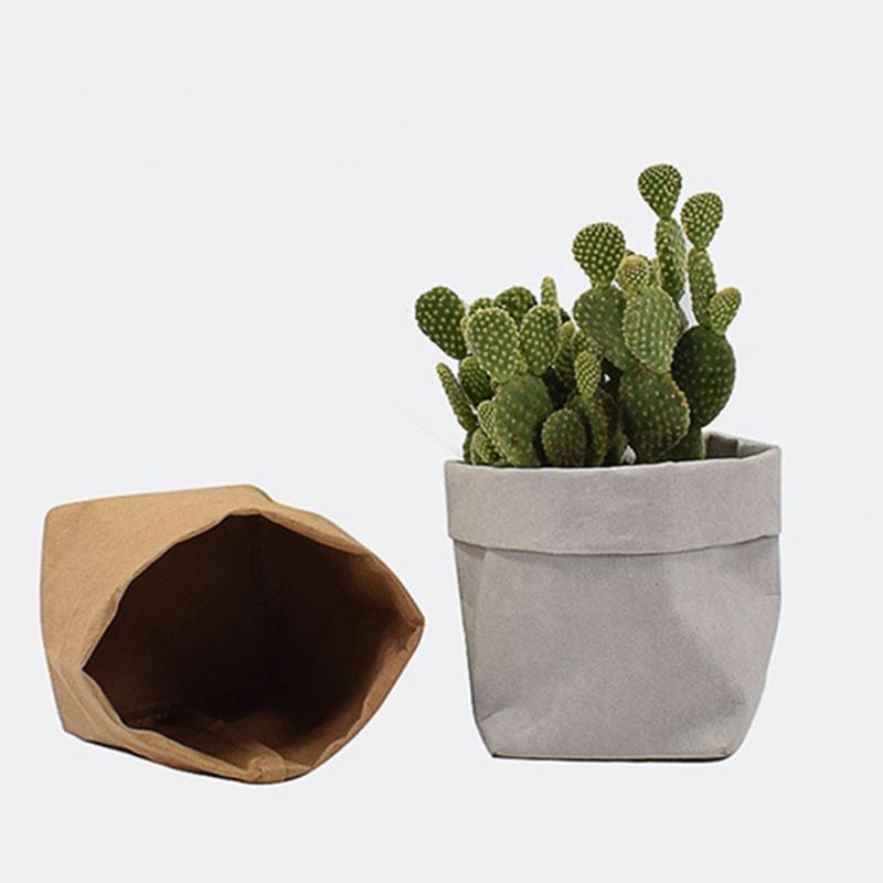 Mini Succulents Flower Pots Washable Paper Desktop Storage Bag Planter Pot Strong Tear Resistance Container Flowerpot