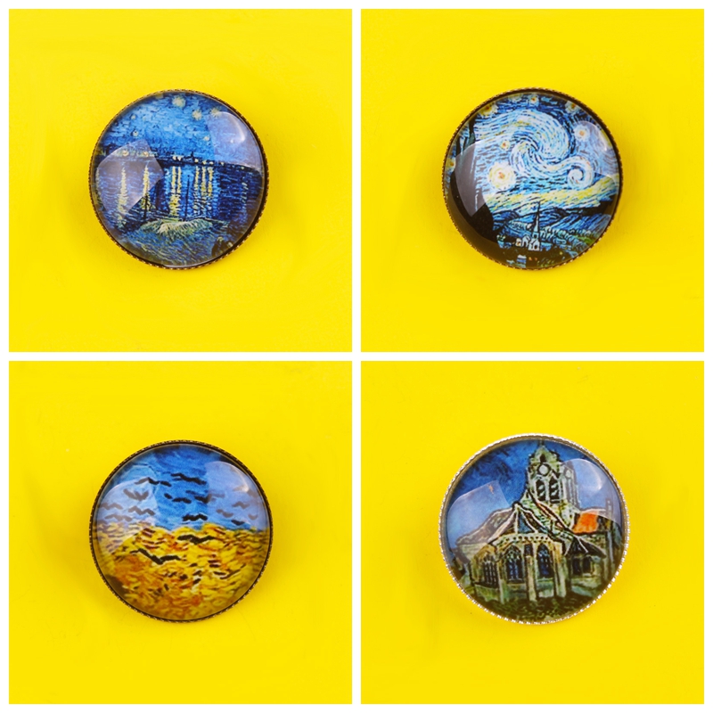 Hermoso Paisaje pintura insignias de Epoxy para mochila broches Pin insignias para pinzas para ropa para mochilas Placa de de la joyería de DIY