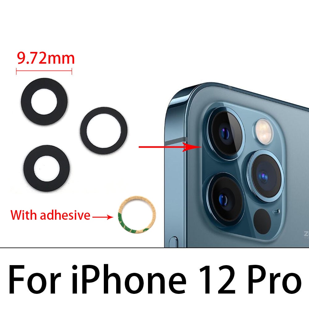 2Pcs/Lot, Back Camera Glass Lens Rear Camera Glass Glue For Iphone 11 12 13 Pro Max Mini Replace Repair Spare Part