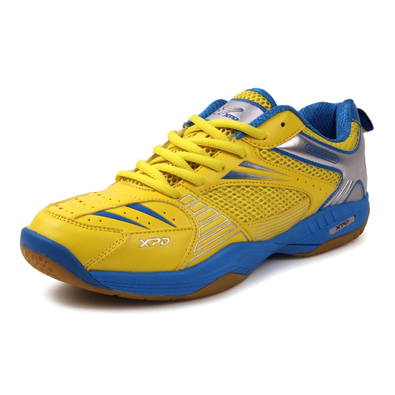 Unisex Table Tennis Shoes Men Breathable Training Sneakers Women Indoor Badminton Shoes Handball Athletics Ping Pong Trainers: Yellow / 9.5