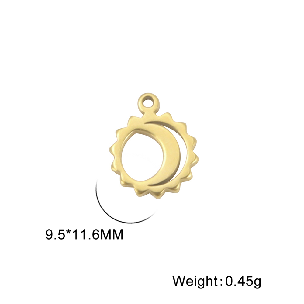 10 pz/lotto Piccoli Ciondoli tutto'ingrosso per Collane Bracciali Pendenti in Acciaio Inox Accessori per La Produzione di Gioielli Fai Da Te Componente: Oro-colore