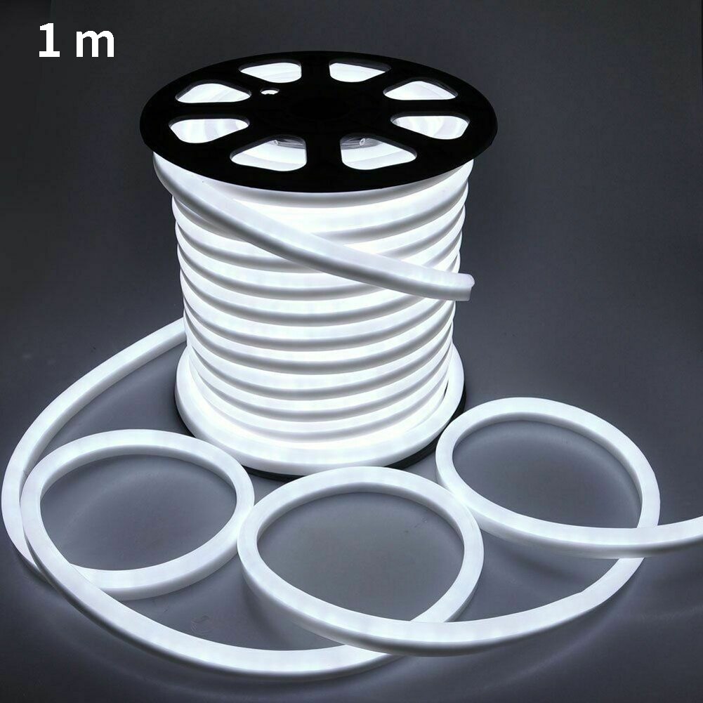 Licht Strip Led Waterdicht Gazon Led Bar Flexibele Thuis Neon Light Strip Outdoor Reclame Regenboog Buis Hotel Party Teken Decor: White 1m