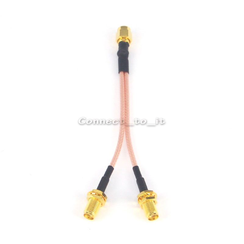 RF Pigtail Kabel SMA MALE naar Dual SMA FEMALE Coax Adapter Y Type Verlengsnoer 10 CM 30 CM