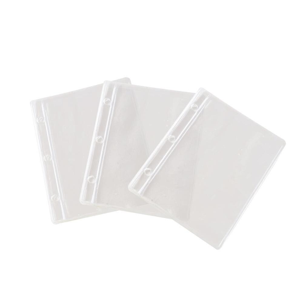 Transparent Binder Shell 3 Holes Binder Page Notebook For Loose Supplies Stationery Soft Handbook Office Tranparent S U0D8: 10refills