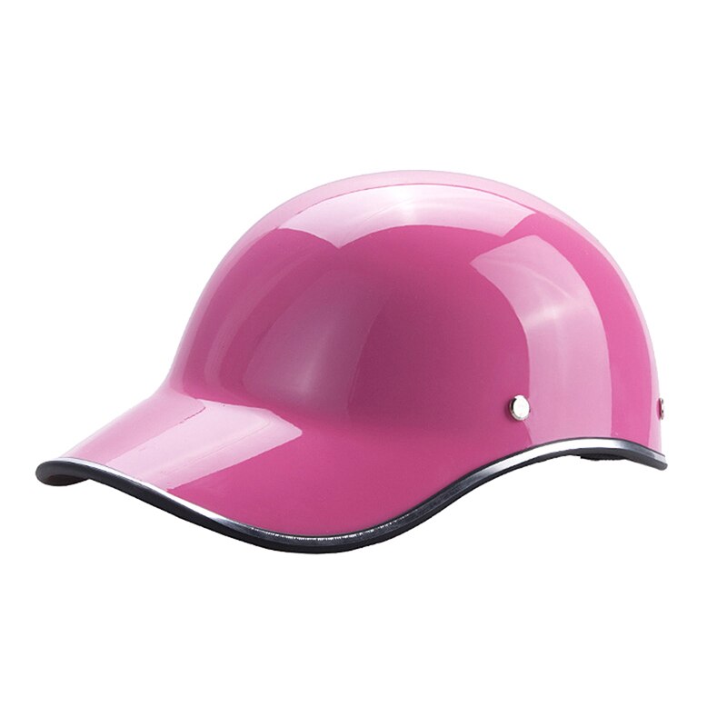 1pc baseball cap stil motorcykel halvhjelm sikkerhedshjelm til cafe racer chopper scooter halv ansigt vintage sommer kasket: Lyserød