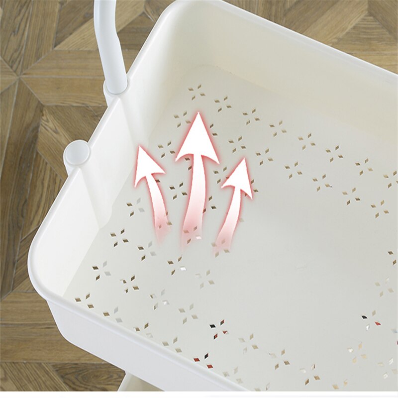 KingYee Kitchen trolley 3Tier utility Cart multi-function trolley storage trolley kitchen foldable trolley Rolling Metal trolley