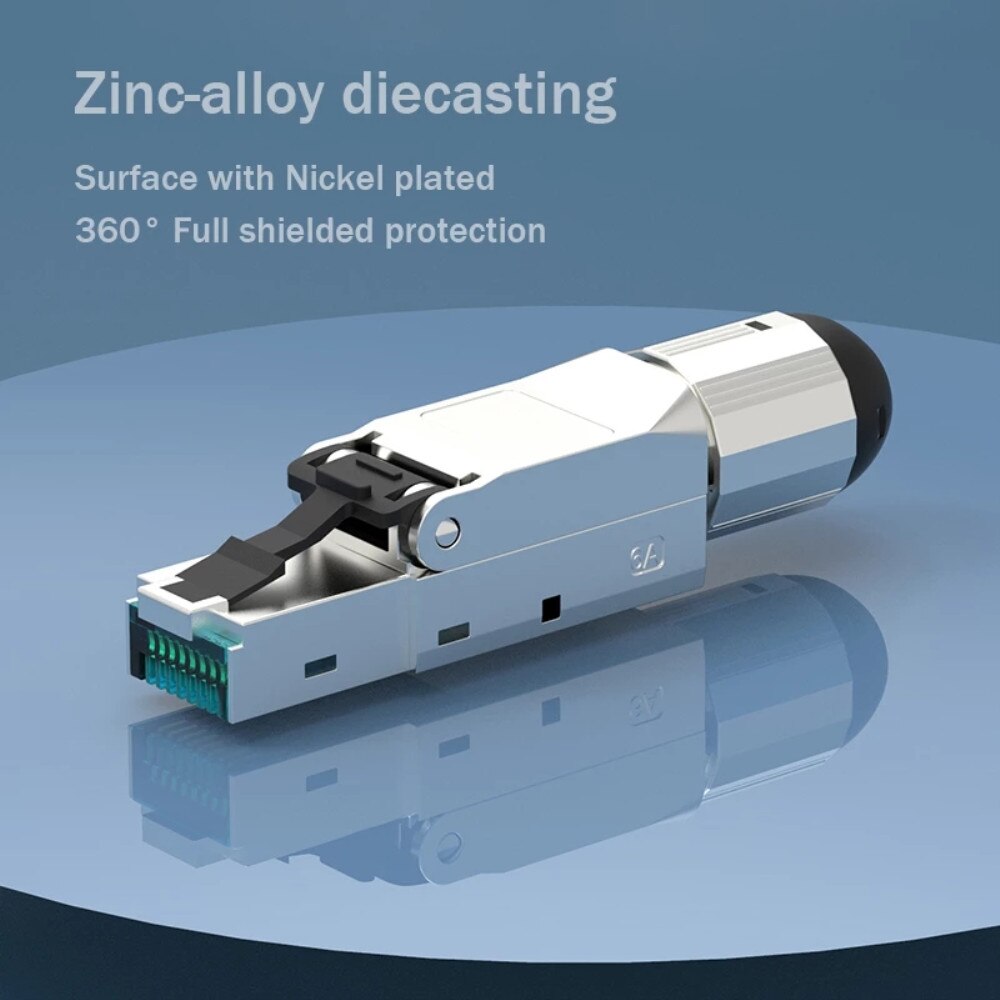 RJ45 Cat7 Cat6A Cat6 Termination Ethernet Plug Tool-Free Shielded Connector Modular Adapter RJ 45 Socket Terminal 22/23AWG Line