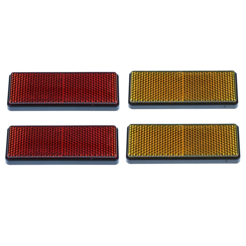 4 Pieces Car Reflector Light Reflective Strips On Self Adhesive Yellow & Red