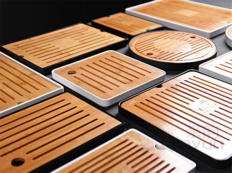 XMT-HOME Kung Fu tea serving tray bamboo wooden tray 1pc