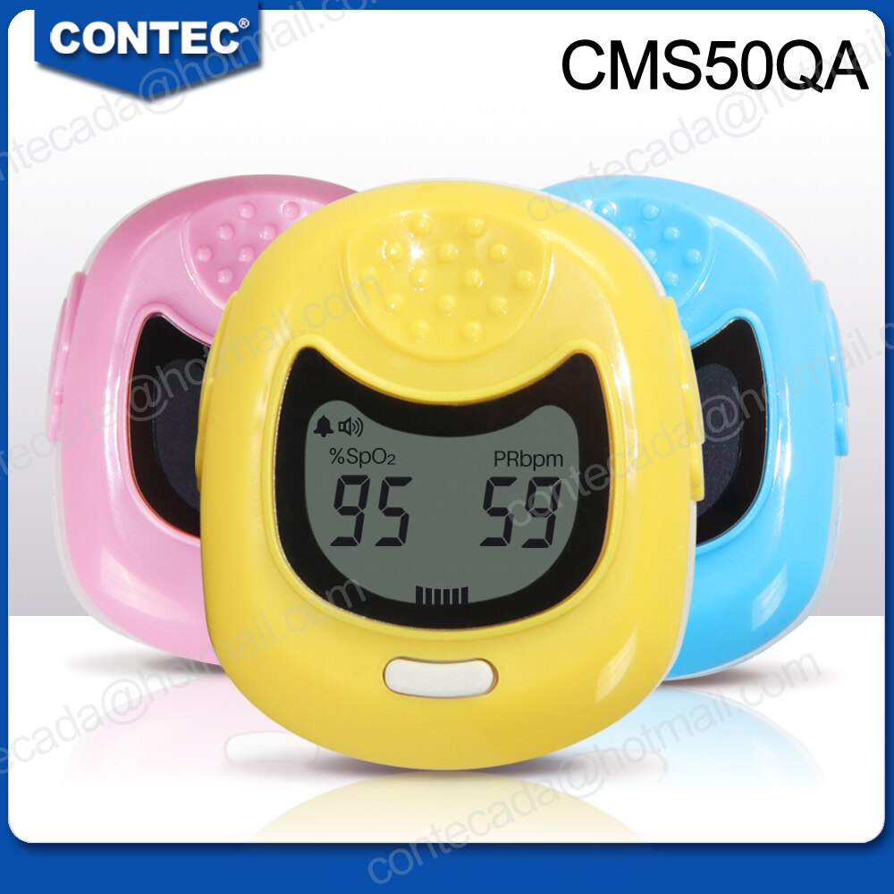 Contec pædiatrisk/barn fingerspids pulsoximeter lcd display cms 50qa,  spo 2 oxygen , 3 farver