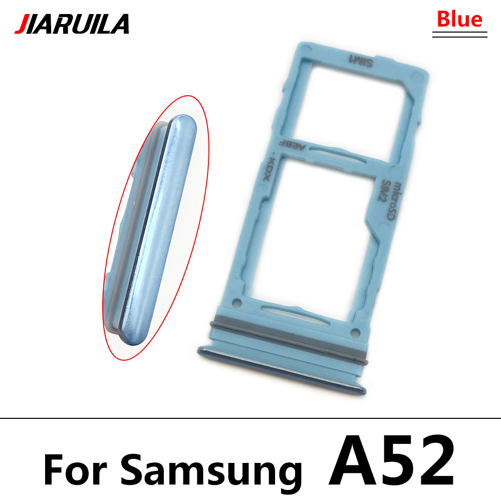 Sim Sd Card Tray Voor Samsung Galaxy A32 4G A52 A72 Telefoon Sim Chip Houder Slot Adapter lade Deel Met Reparatie Deel: A52 Blue