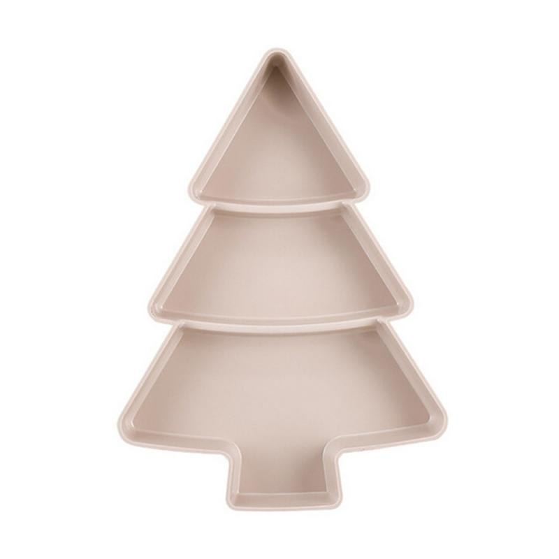 Kitchen Organizer Snacks Box Christmas Tree Shape Candy Nuts Seeds Dry Fruits Plastic Plates Dishes Bowl Tray