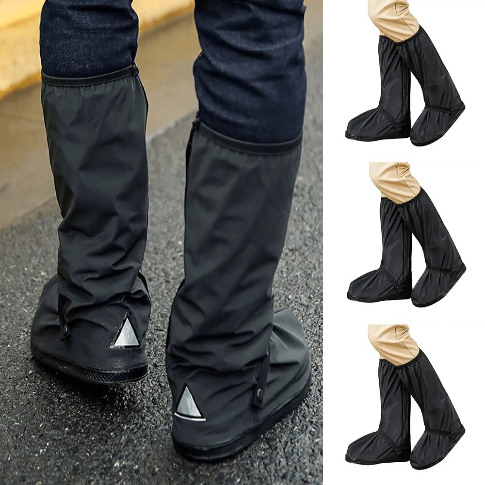 Waterproof Reusable Motorcycle Bicycle Rain Boots Cover Thick Bottom Outdoor High Boots Shoe Cover