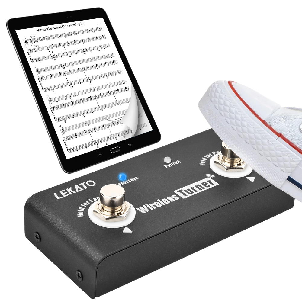 Lekato Draadloze Externe Pagina Tuner Pedaal Gitaar Effect Pedaal Pagina Turner Pedaal Voor Gitaar Looper Smartphones Tabletten