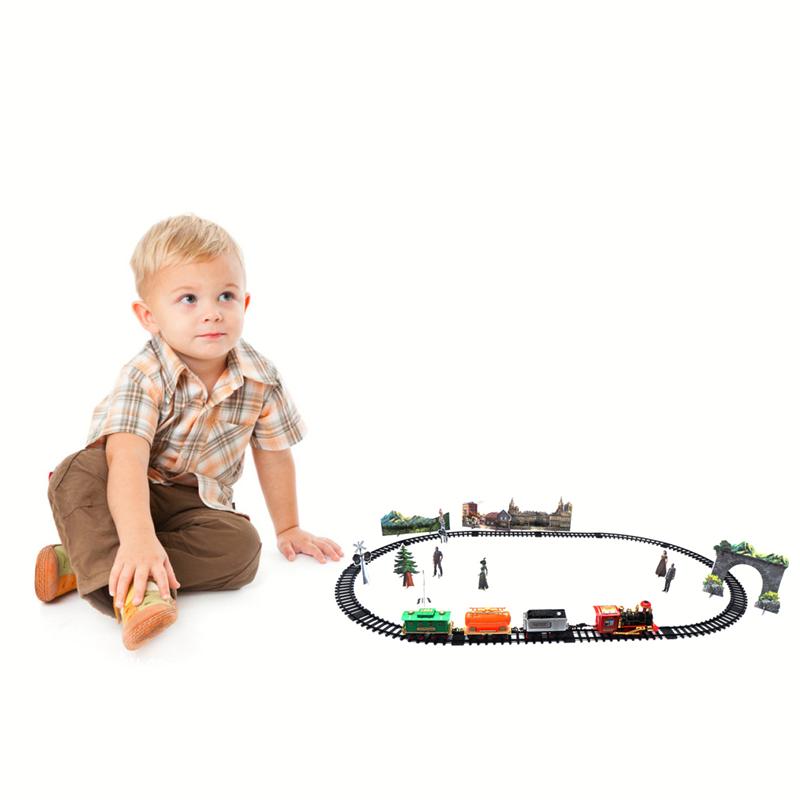 1 Set von Kreative Elektrische Rauchen Zug Track Spielzeug Autos Spielzeug Jungen für Kinder Kinder (Bus Muster)