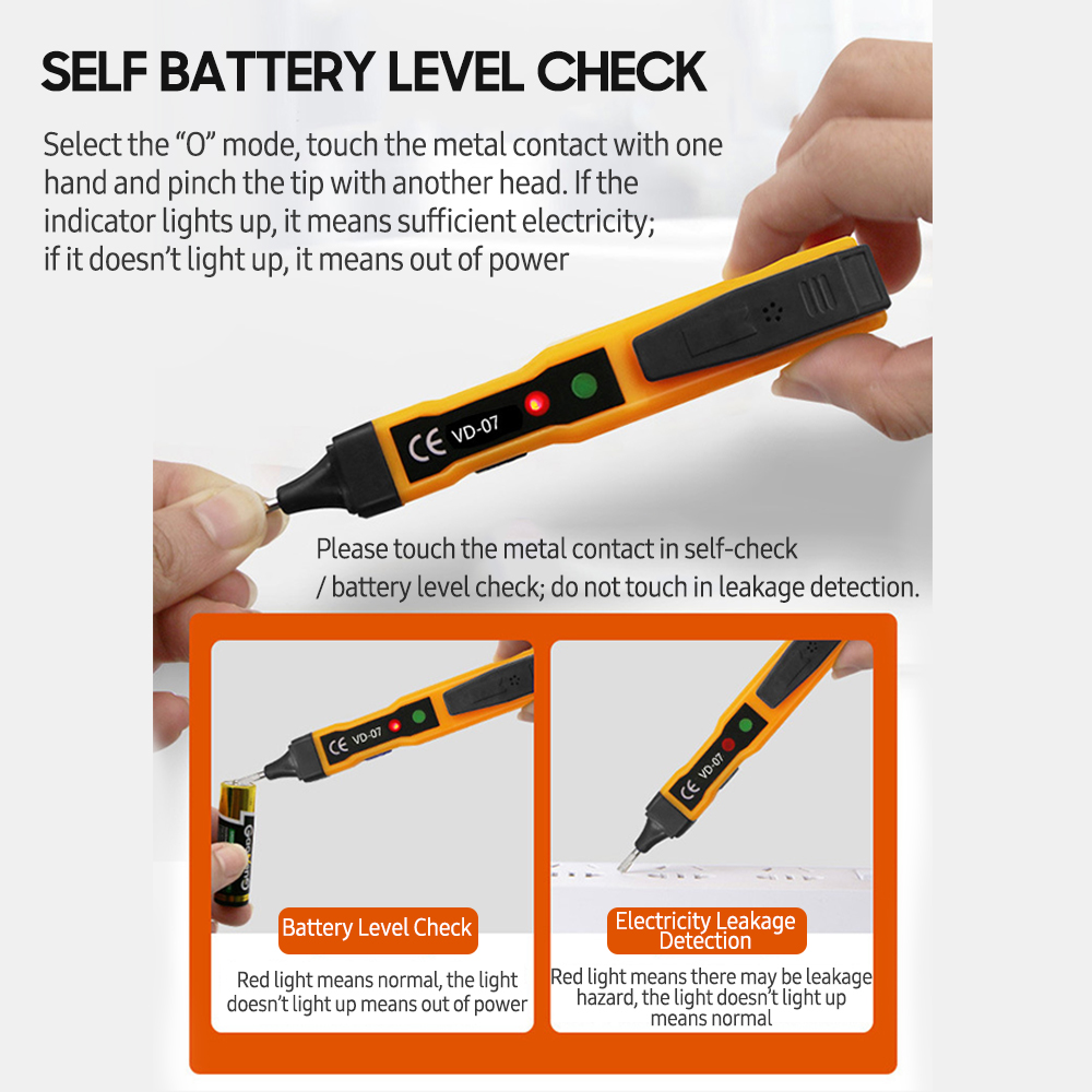 Non-contact AC Voltage Tester Pen AC 70-250V DC 250V Portable NCV Detector Digital AC Voltage Tester Pen Tool