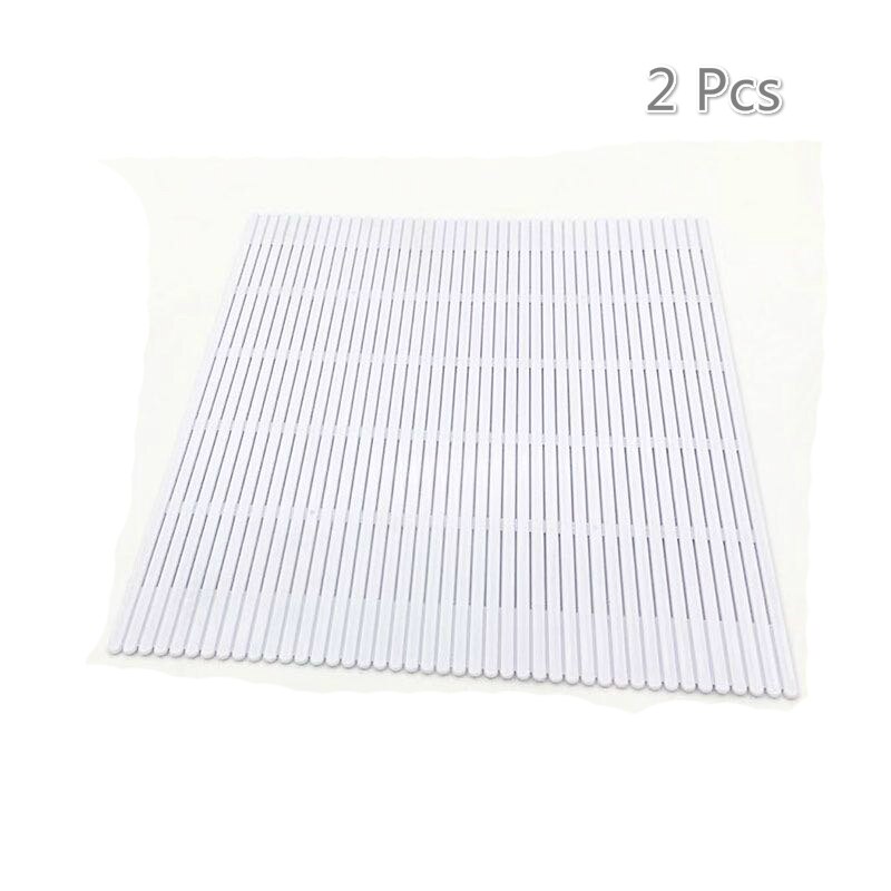 update Blue Sushi Rolling Mat Non-Stick Sushi Making Tool Japanese Plastic Sushi Rolling Maker Homemade DIY Sushi Plate Mat: 2 Pcs White