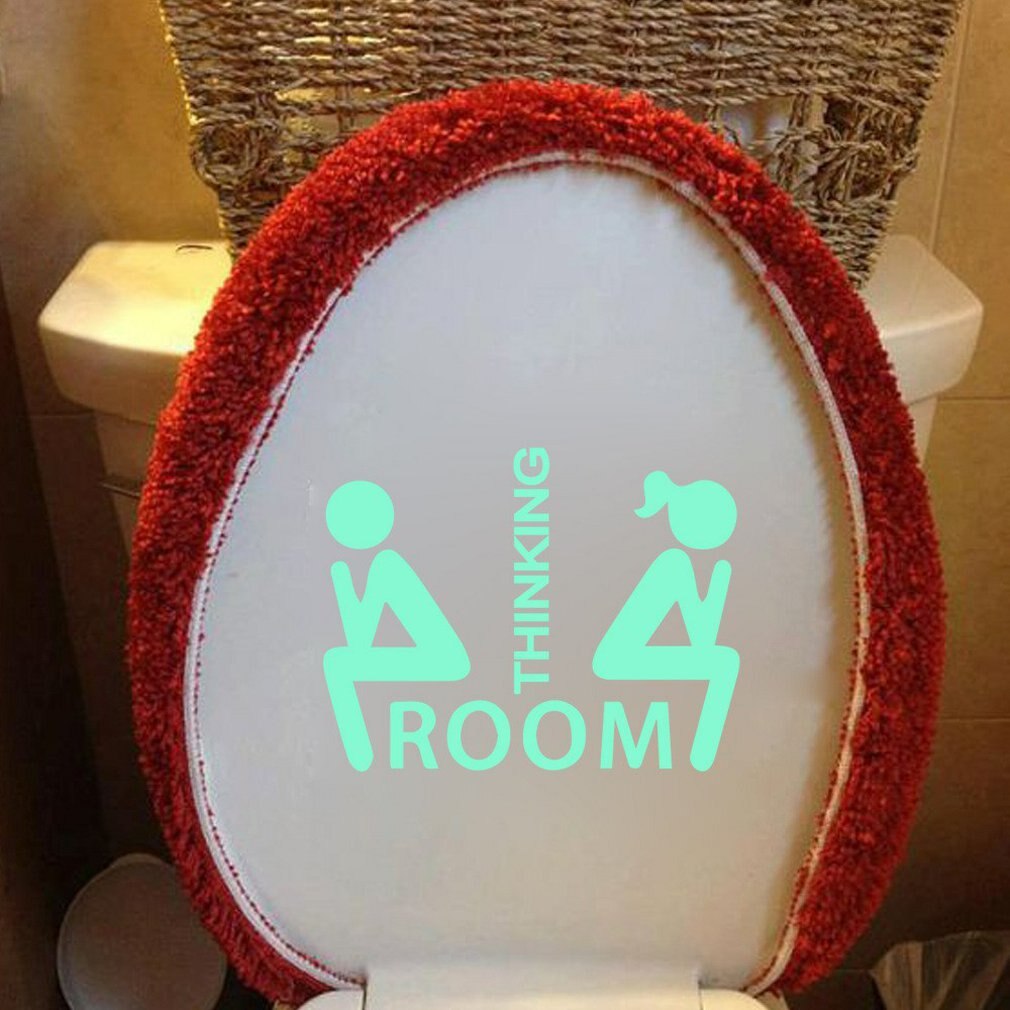 Room Thinking Carved Luminous Toilet Stickers Self Adhesive Toilet Stickers Waterproof Toilet Decorative Sticker