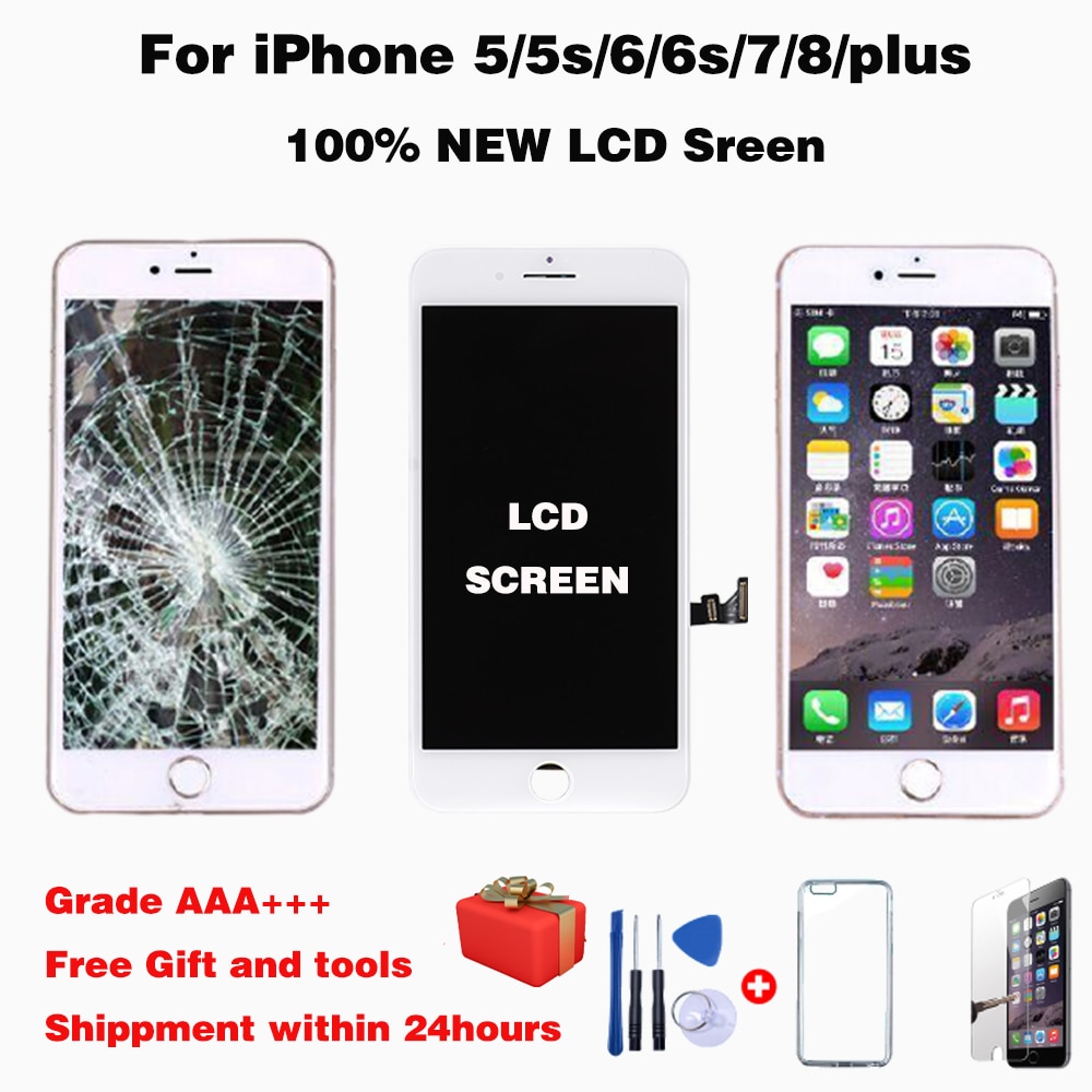 Grado AAA + + + pantalla LCD para iphone6 7 8Splus lcd de sustitución para iphone 5 5S screenwith Touch Digitizer Display