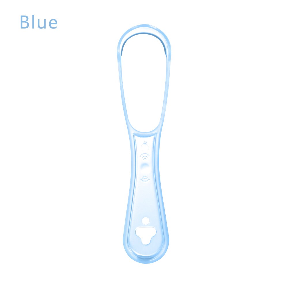 Unisex Silicone Tongue Scraper Double Sided Tongue Cleaning Oral Hygiene tool Bad Breath Health Care Tool Food Grade Material: Type2-blue
