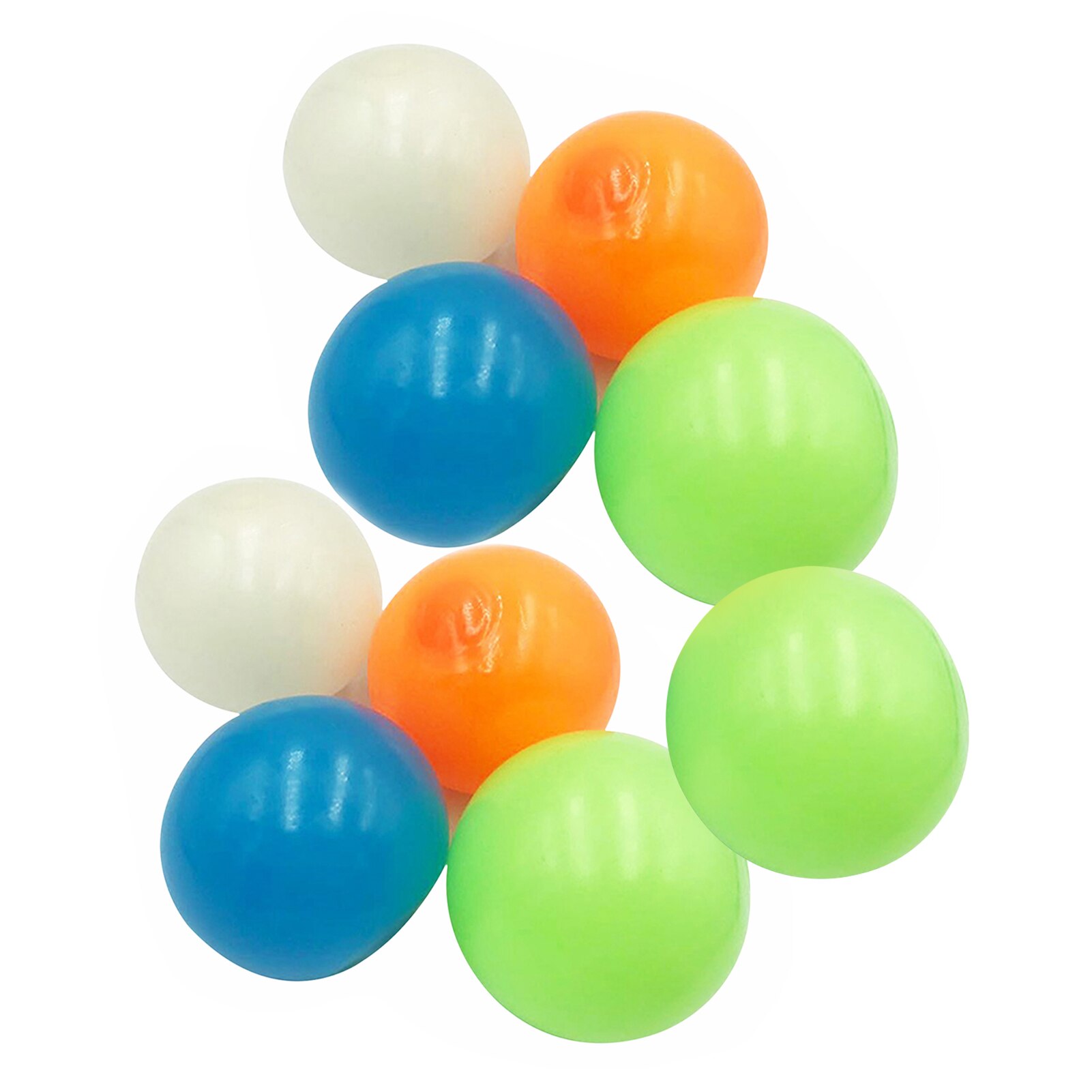 12 pçs vara bolas de parede pegajoso alvo bola fluorescente teto bola anti-stress descompressão brinquedo divertido presente do feriado para crianças: 9PCS