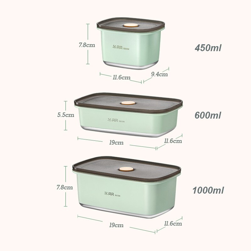 Stainless Steel Food Storage Container Set Vacuum Food Box Portable Leak-proof Food Storage Containers Camping Food Container