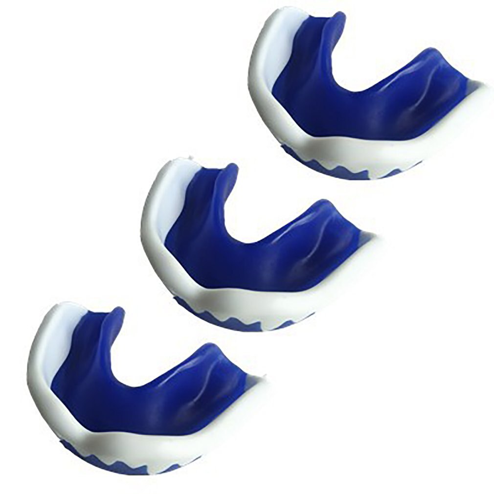 Siliconen Muay Thai Sanda Taekwondo Boksen Molaire Bretels Fluorescerende Wit Blauw