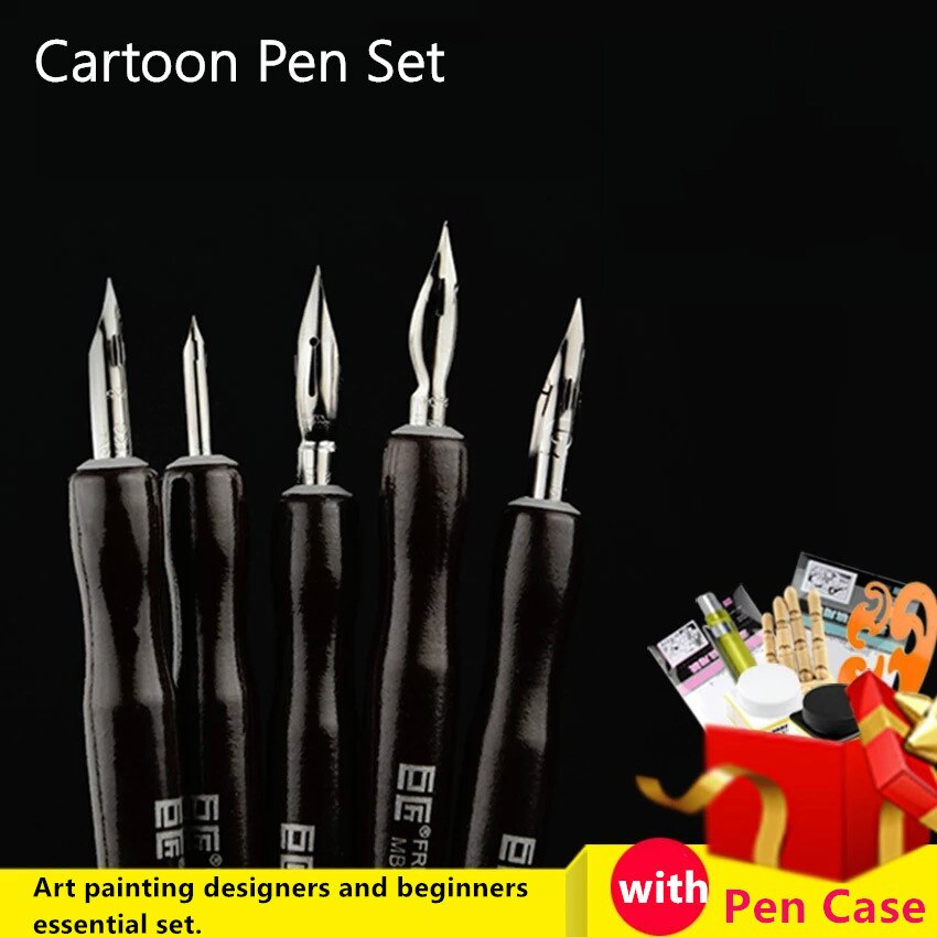 Japan Dip Pen Vulpen Cartoon Lijn Tekening Markering Pen G D Penpunt Ronde Tip Professionele Comics Gereedschap Comics Dip pen 5 Stks/set
