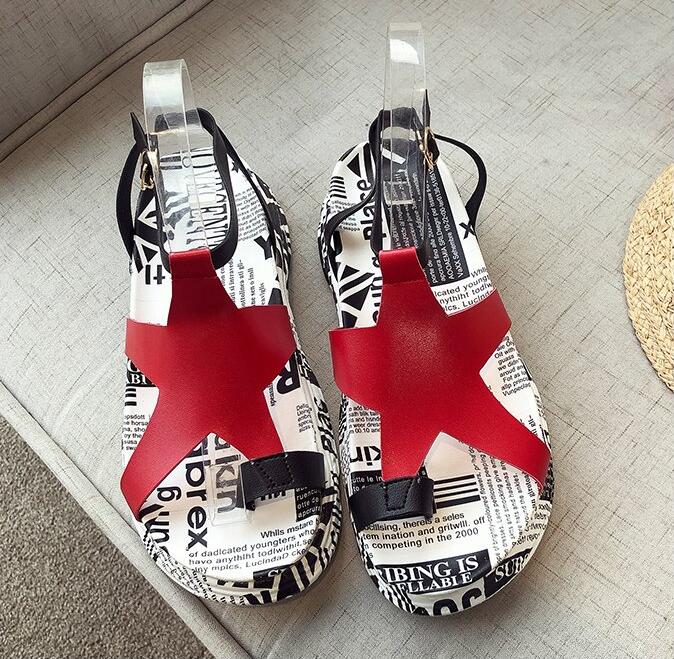Kvinder sko læder sommer strand gladiator klipklapper sandaler kvinder muffin bund tøffel platform afslappet kvinder sandaler  *083