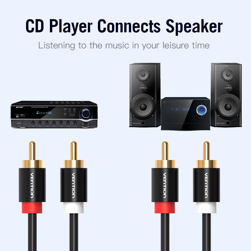 Ventie 2RCA Om 2RCA Audio Kabel Man Op Man 2RCA 1 M 2 M 3 M Kabel Voor Home Theater dvd Vcd Versterker Vergulde Audio Kabel