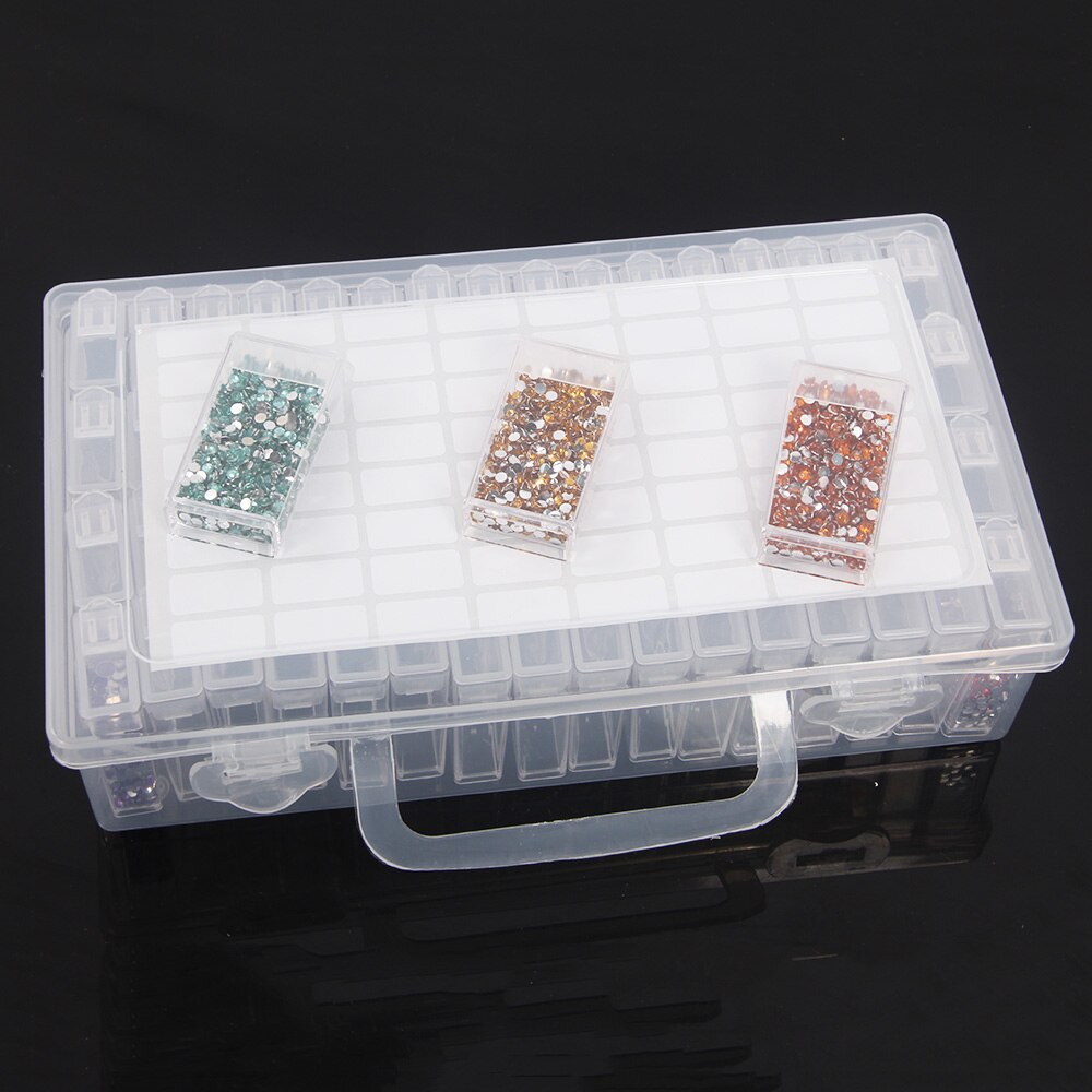 56 Grids Aparte Slots Lege Opbergdoos Clear Nail Art Rhinestones Diamant Schilderen Gereedschap Kralen Weer Storage Case Organizer: 64 grid box