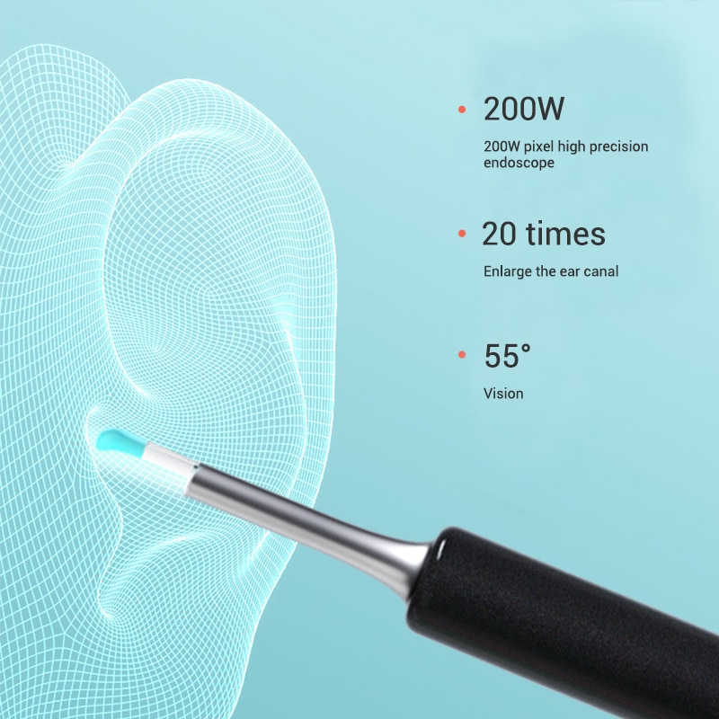 Smart Visuele Oor Stok Draadloze Verbinding 200W Hoge Precisie Oplaadbare Ear Wax Removal Tool Oor Picker Oor Zorg
