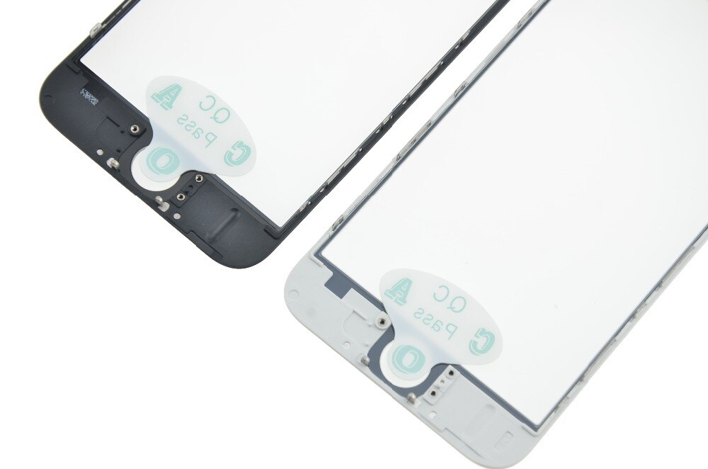 10 pces lcd vidro para iphone 8 plus 7 plus 6s mais tela de vidro frontal com moldura + oca filme para iphone 5s 5 5c substituição de vidro
